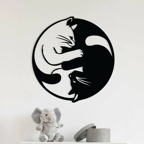 DUBLEZ | Decorațiune din lemn pentru perete - Pisici îmbrățișate