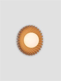 Aplica decorativa ceramica caramel, sticla alb, PETEL