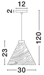 Lustra/Pendul lemn natural, ELYSIAN, D 30cm