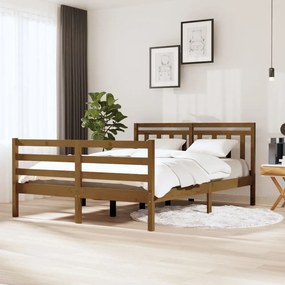 3100637 vidaXL Cadru de pat, maro miere, 140x190 cm, lemn masiv
