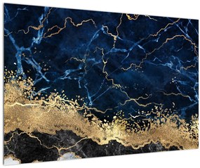 Tablou - Marmură albastru închis (90x60 cm)