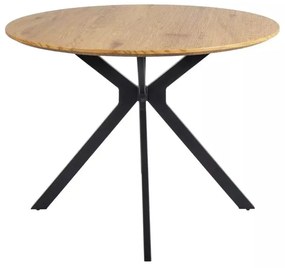 Masa rotunda Aster stejar/negru mat ø100/h76 cm