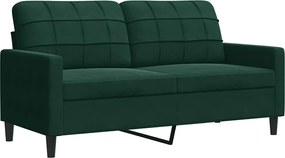 vidaXL Canapea cu 2 locuri, verde închis, 140 cm, catifea