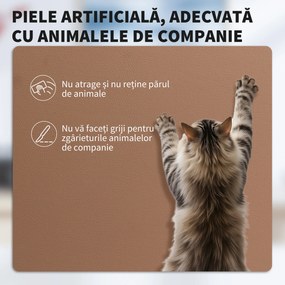 Scaun de birou ergonomic HOMCOM reclinabil 140° cu reposapiede și pernă, scaun de birou din piele ecologică anti-zgârieturi, ușor de curățat, brațe îmbunătățite, pivotant și reglabil pe înălțime, maro | Aosom Romania