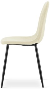 Scaun catifelat bej COMO cu picioare negre