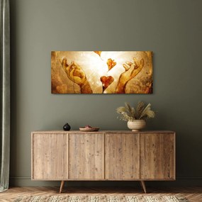 Tablou - pictura mâinilor pline de dragoste (120x50 cm)