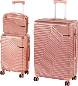 TraveLux Urban XIX set valiză rulantă aur roz