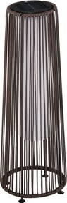Outsunny Lanternă Solară de Grădină cu Panou de Încărcare, Lampă solară de Exterior din Metal și Ratan, Ø21.5x61 cm, Maro | Aosom Romania