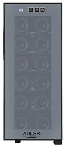 Racitor de vinuri Adler AD 8083, 33 L, Digital, 12 sticle, 15-18°C, Negru