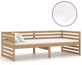 3083652 vidaXL Pat de zi cu saltea, maro miere, 90x200 cm, lemn masiv de pin