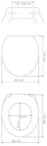 WENKO Capac WC SEDILO 23827100-WC, 45,2 x 36,2 cm, negru/argintiu