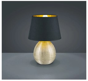 Veioză din ceramică și pânză Trio Luxor, înălțime 35 cm, negru