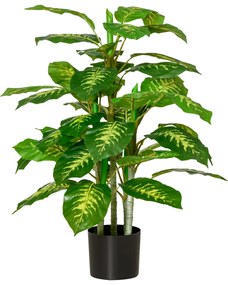 Planta artificiala decorativa cu ghiveci HOMCOM Φ17x14,5 cm negru, inaltime planta 95 cm | AOSOM RO