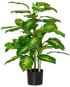 Planta artificiala decorativa cu ghiveci HOMCOM Φ17x14,5 cm negru, inaltime planta 95 cm | Aosom Romania