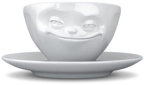 Ceașcă din porțelan pentru cafea 58products Smile, 200 ml, alb
