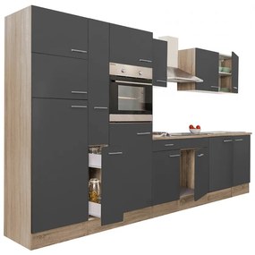 Mobilă de bucătărie Yorki 360, corp din stejar sonoma, cu față antracit satinat
