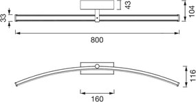 Osram - Iluminare LED pentru oglinzi de baie PLUTON LED/15W/230V 80 cm 3000/4000K IP44 crom