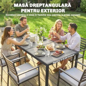 Outsunny Masă de grădină exterior pentru 6 persoane, balcon pentru terasă, pentru dining în aer liber | Aosom Romania