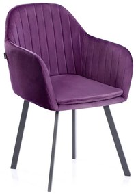 Scaun de sufragerie din catifea violet TRENTO