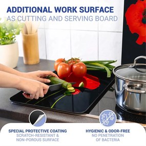 Protecții de aragaz 2 buc. din sticlă temperată 52x30 cm Poppy - Maximex