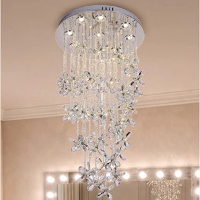 Plafonieră LED cu cristale SAMOA LED/30W/230V diam. 40 cm crom lucios + telecomandă