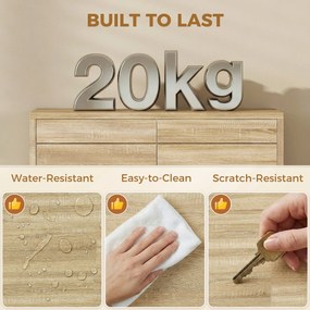 HOMCOM Dulap Sub Lavoar, Baie cu Raft Reglabil, Design Push-to-Open | Aosom Romania