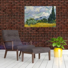 Tablou - Vincent van Gogh, Wheat Field with Cypresses, reproducere (90x60 cm)