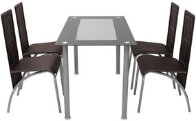 242914 vidaXL Set mobilier de bucătărie, 5 piese, maro