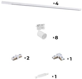 Spot pentru sistem de șină Zuma Line 3045 REFLEKTOR 8xGU10/10W/230V