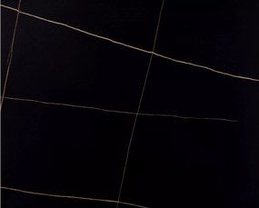 Masa de dining RION 130x70 cm cu blat ceramic, marmura neagra