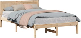 vidaXL Cadru de pat Maro 120 x 190 cm Lemn masiv de pin