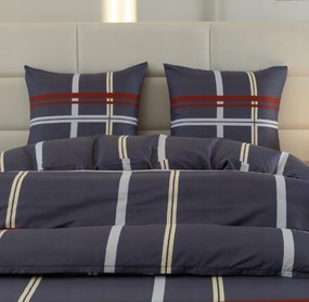 Lenjerie de pat din microfibra TARTAN albastru inchis Dimensiune lenjerie de pat: 2 buc 70 x 80 cm | 160 x 200 cm