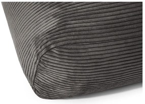 Fotoliu puf pentru copii crem cu tapițerie din catifea reiată Snug 80 – SLOWDOWN