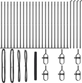 vidaXL Stâlp de gard. Gri 50 x 1,6 m (plasă de 50 mm) Oțel și PVC