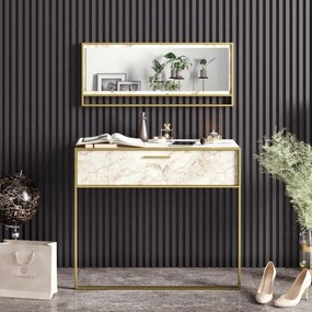 Masă decorativă Polka Aynali Alb