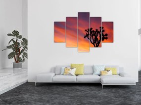 Tablou apus de soare deasupra siluetei unui copac (150x105 cm)