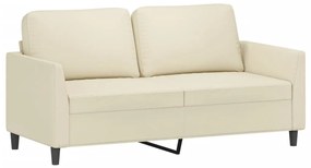 359334 vidaXL Canapea cu 2 locuri, crem, 140 cm, piele ecologică