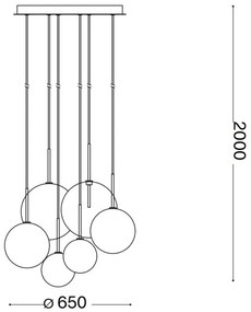 Lustră LED pe cablu Ideal Lux EQUINOXE 6xG4/2W/230V auriu