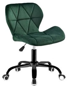JAKS Scaun de birou din velur verde Noto