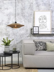 Lustra suspendata din bambus Bali orizontal S, 44cm