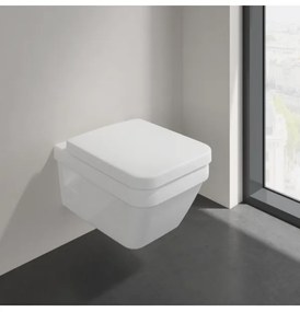 Set vas WC suspendat, Villeroy&amp;Boch Architectura, cu capac inchidere lenta, 37x53cm, Alb Alpin, 5685H101