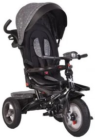 Tricicleta cu copertina detasabila NOVOKIDS™ Jockey Trike , Cu far luminos si melodii, Roti gonflabile din cauciuc, Pozitie somn, Pedale si maner