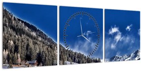 Tablou - Orășel de munte (cu ceas) (90x30 cm)