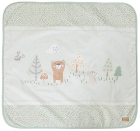 Pătură pentru copii verde-deschis din micropluș/cocolino 80x80 cm Woodland Buddies – Roba