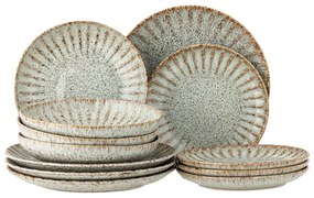 Serviciu de masă 12 buc. din gresie Fleur – Bloomingville