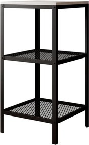 Raft metalic pentru carti, 40x80x40 cm, Rolin 2, ADRK Furniture (Culoare: Alb / Negru)