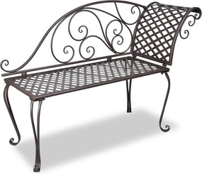 vidaXL Bancă șezlong de grădină, maro învechit, 128 cm, oțel