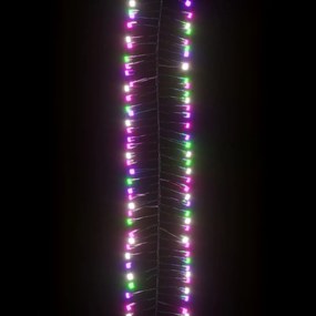Instalatie cluster, 2000 LED-uri, multicolor pastel, 40 m, PVC 1, Pastel multicolor si verde inchis, 17 m
