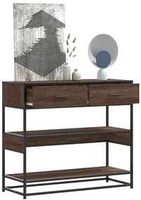 vidaXL Măsuță consolă, stejar maro, 90x35x80 cm, lemn prelucrat