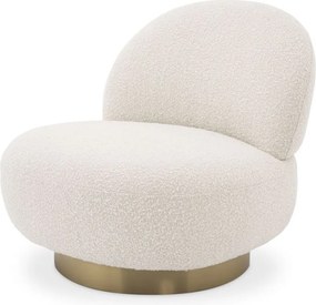 Fotoliu pivotant design LUX Clement boucle crem 114306 HZ